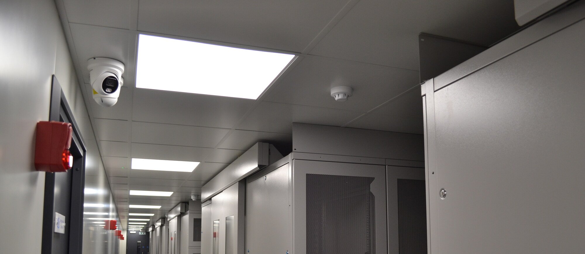 Fire suppression and power infrastructure inside a DG Technology datacentre